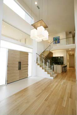 macassar front door invites guests into the entry